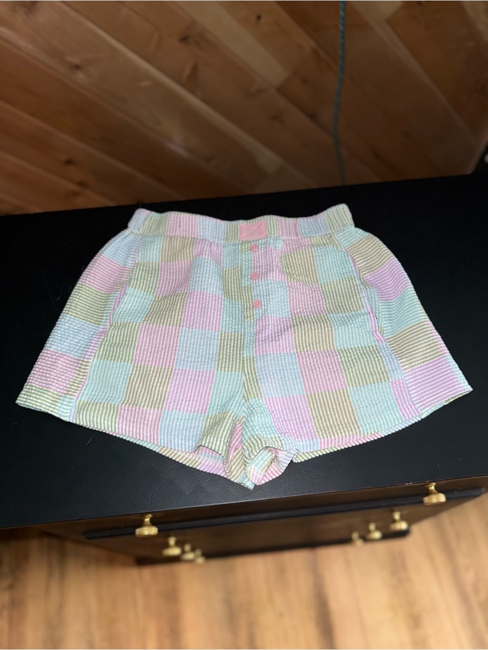 Pastel Checker New Me Boxer Shorts - Pink, Blue & Green